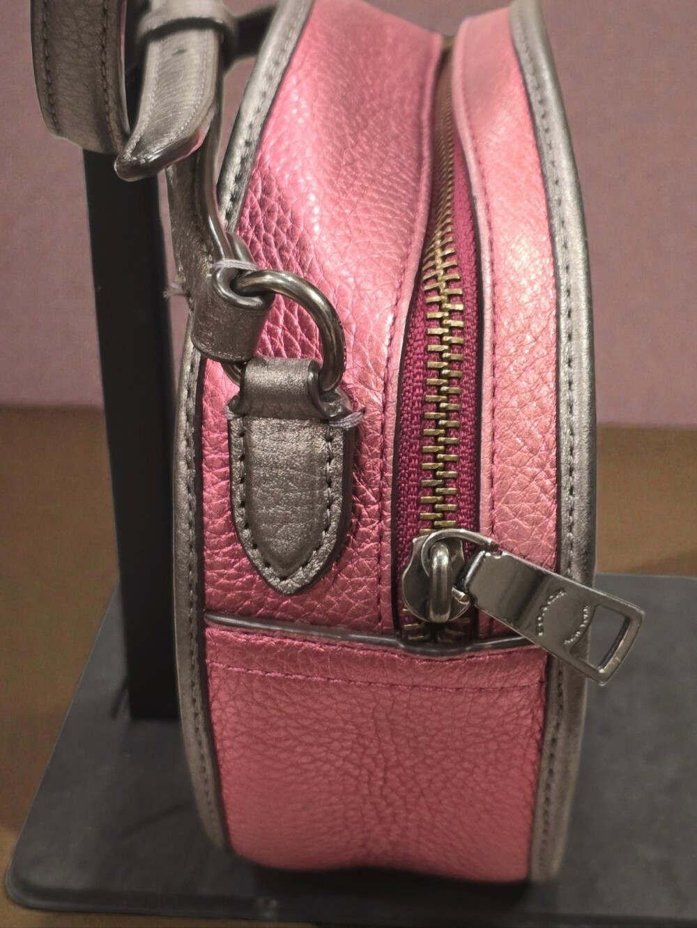 Coach Canteen Metallic Leather Crossbody Bag - Picture 4 of 8